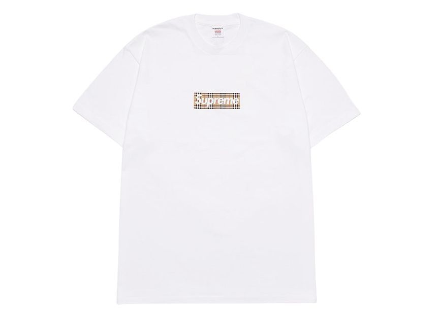 Supreme Camiseta Burberry Box Logo Branca