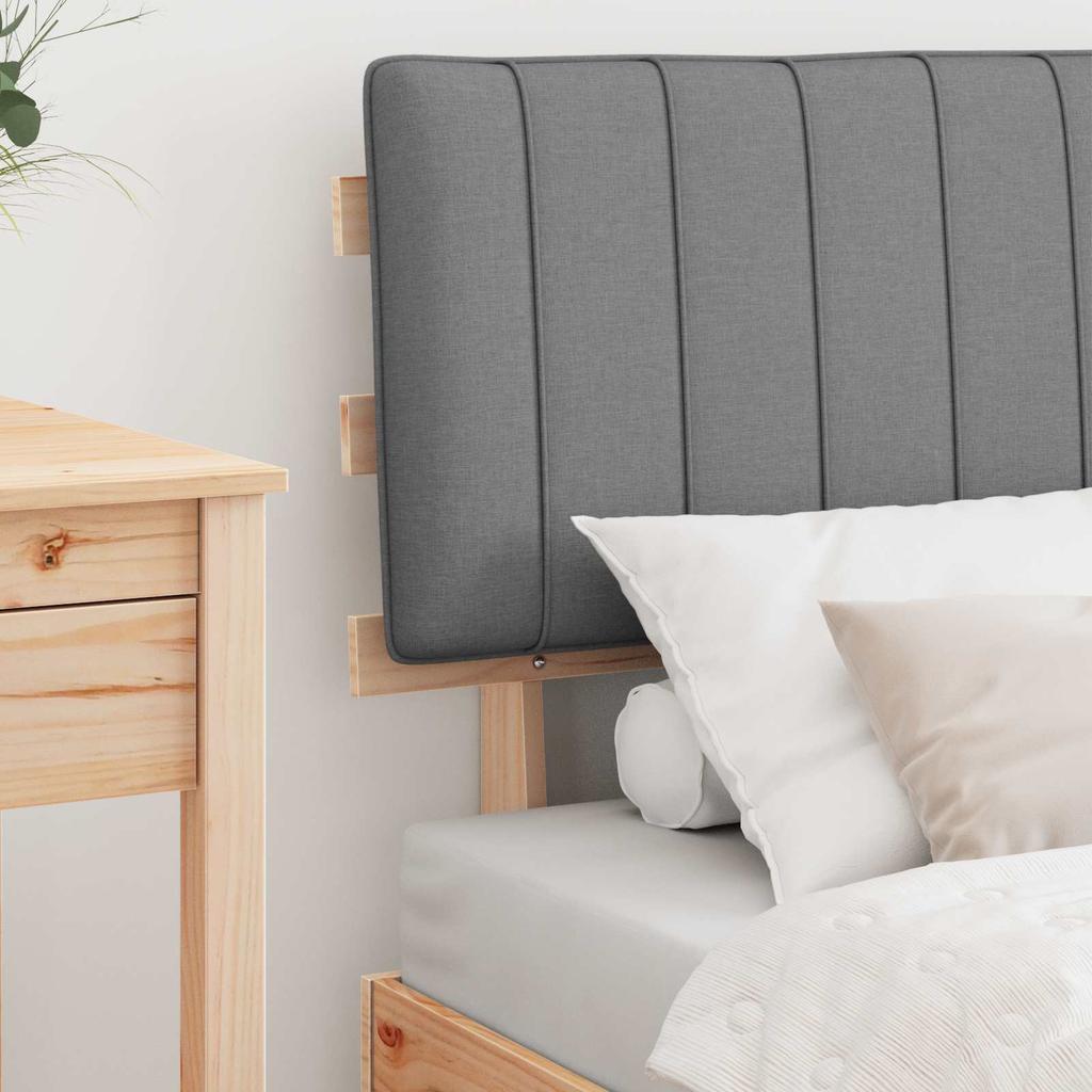 Bed Frame with Upholstered Headboard Light Grey 75 x 190 cm