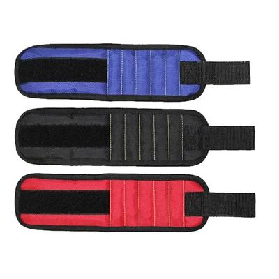 Pulseira magnética para segurar parafusos, pregos, brocas, cintos porta-ferramentas de pulso com ímãs fortes, cinco fileiras de dez ímãs