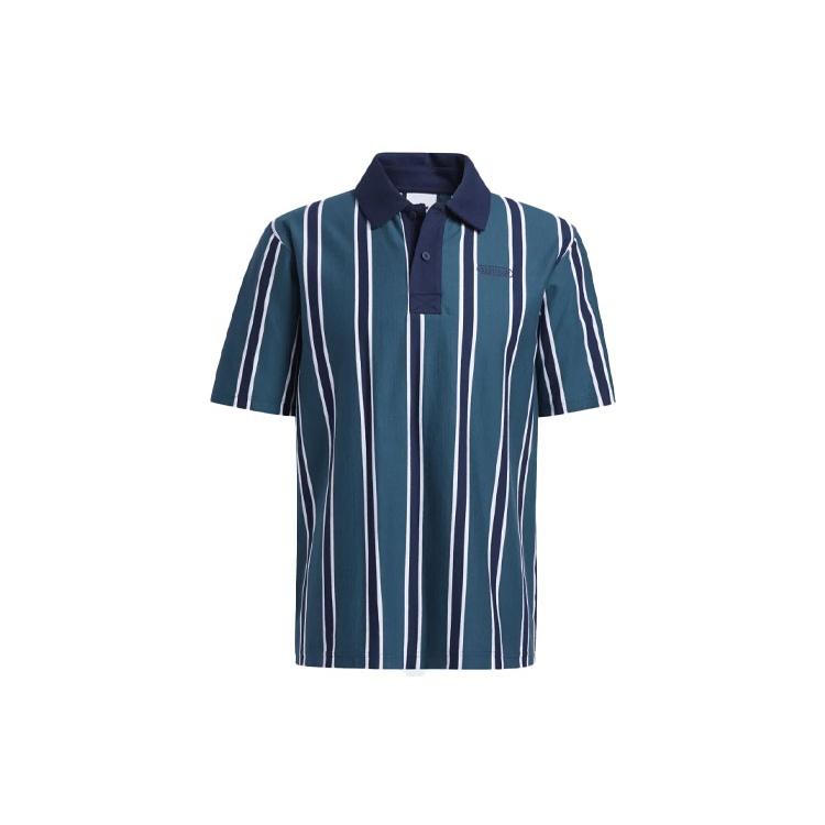 Men s adidas originals Stripe Sports Short Sleeve polo Green Polo Shirt GN3798 XS