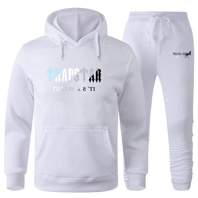Trendy Brand Men's Trapstar Fleece-Lined Hoodie & Sweatpants Casual Fashion Sportswear Set