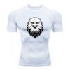 Men's Compression Athletic T-Shirt, Eagle Head Print Quick D