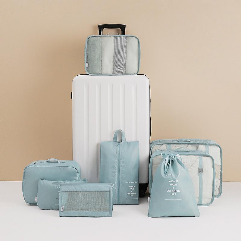 Ensemble de 8 sacs organisateurs pour voyage Sacs organisateurs Accessoires Bagage Valise Organisateur Sac de toilette étanche Rangement pour vêtements