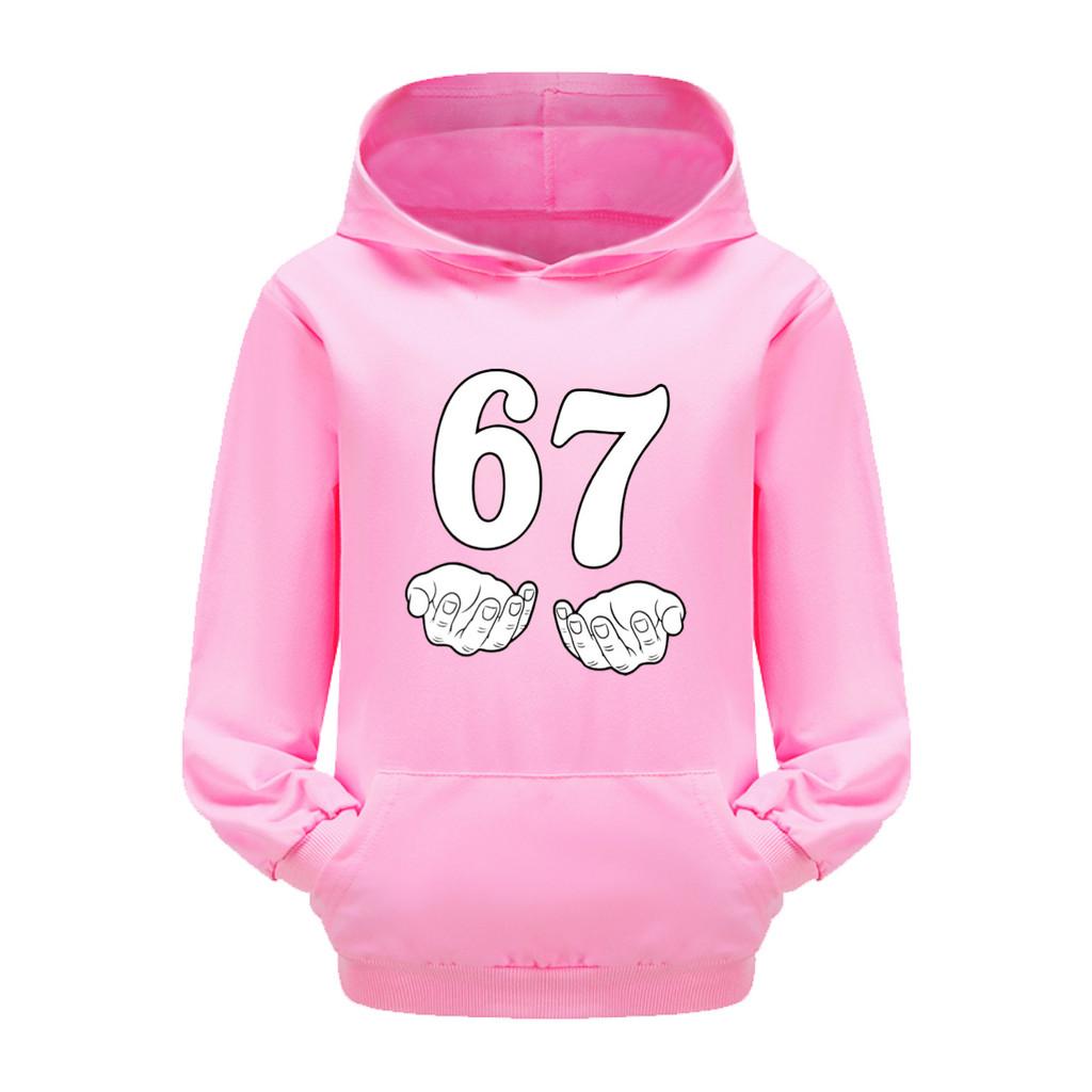5391 Boys Girls Steal a Brainrot 67 Printed Cotton Fashion Long Sleeves Hoodies