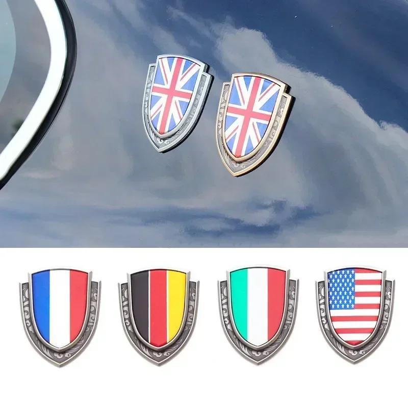 Autocollant de Voiture Métallique 3D Italie France Allemagne Angleterre Amérique Drapeau Emblème Badge Décalcomanies