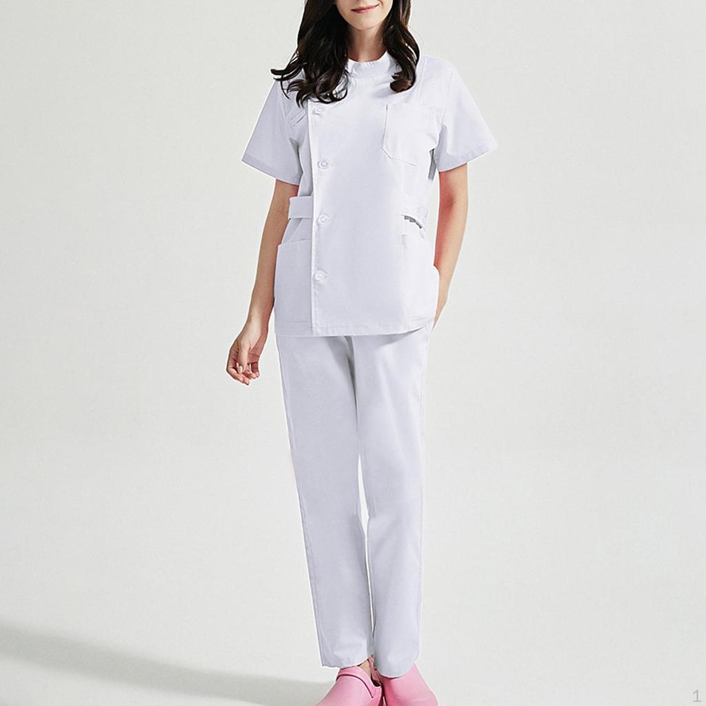 Women Scrubs Sets Nurse Costume Comfortable Breathable Top Jogger Pants Nursing Uniforms for Beauty