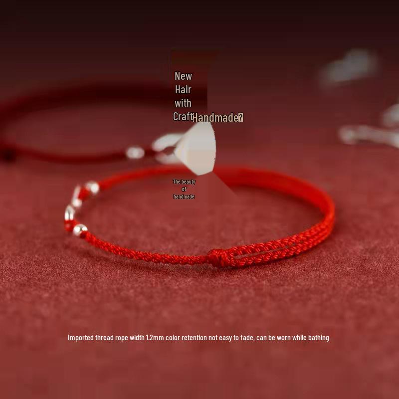 Sterling Silver Koi Fish Red String Bracelet for Women – Good Luck Handmade Braided Rope