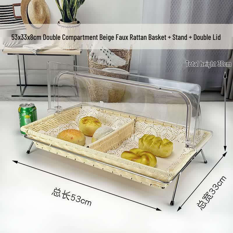 

Commercial Imitation Rattan Food Display Basket with Lid