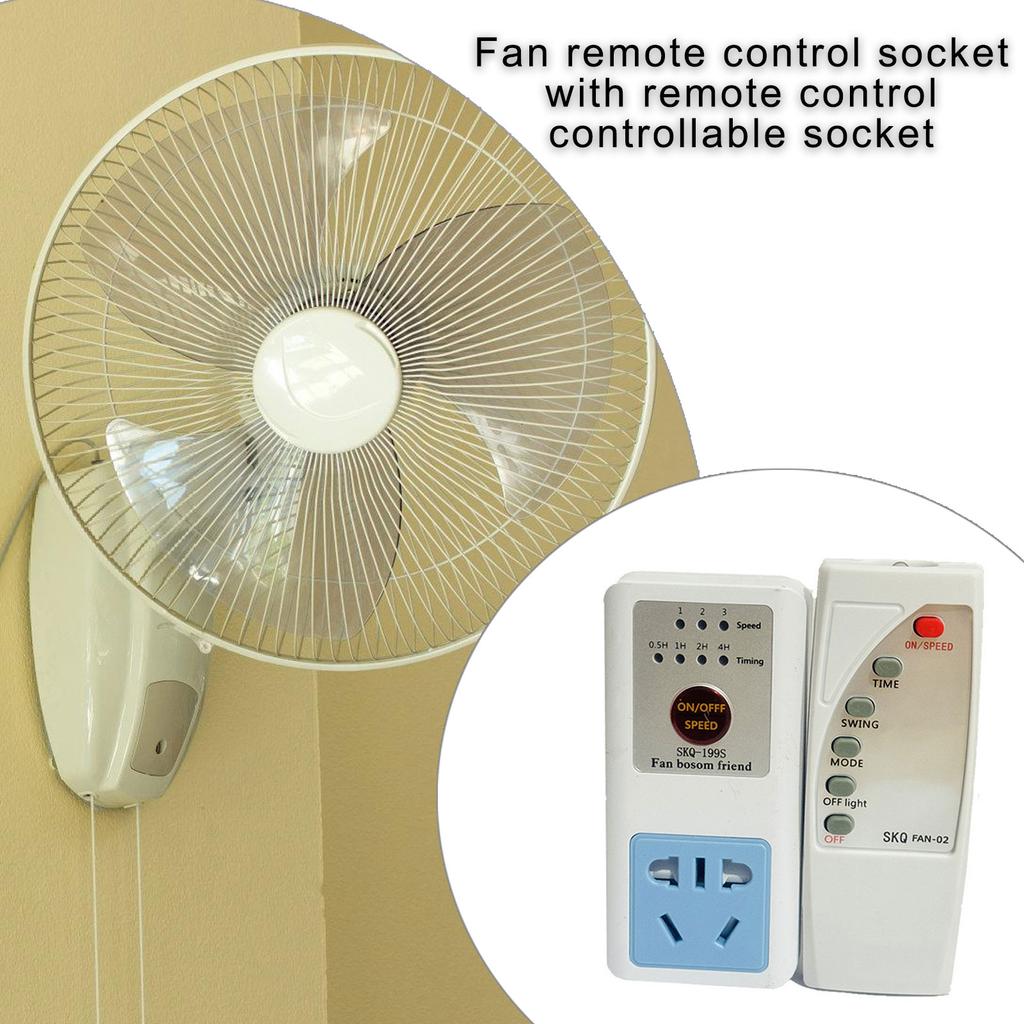 Fan Socket with Remote Wireless Plug Outlet Remote Switch Ceiling Fan Controller for LED Lamps and Household Appliances