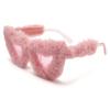 New Fashion Glasses Plush Love Sunglasses Peach Heart Dance Party Funny Heart Sunglasses