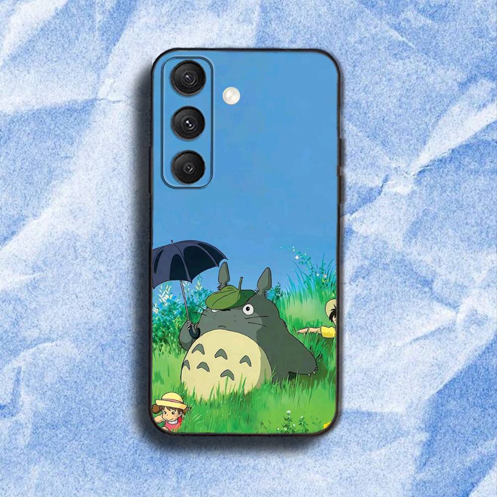 T-Totoro C-Cute Anime Phone Case For Samsung S 25,24,23,22,30,21,10,9,Ultra,Plus,Lite,FE,4,5G Black Soft Case