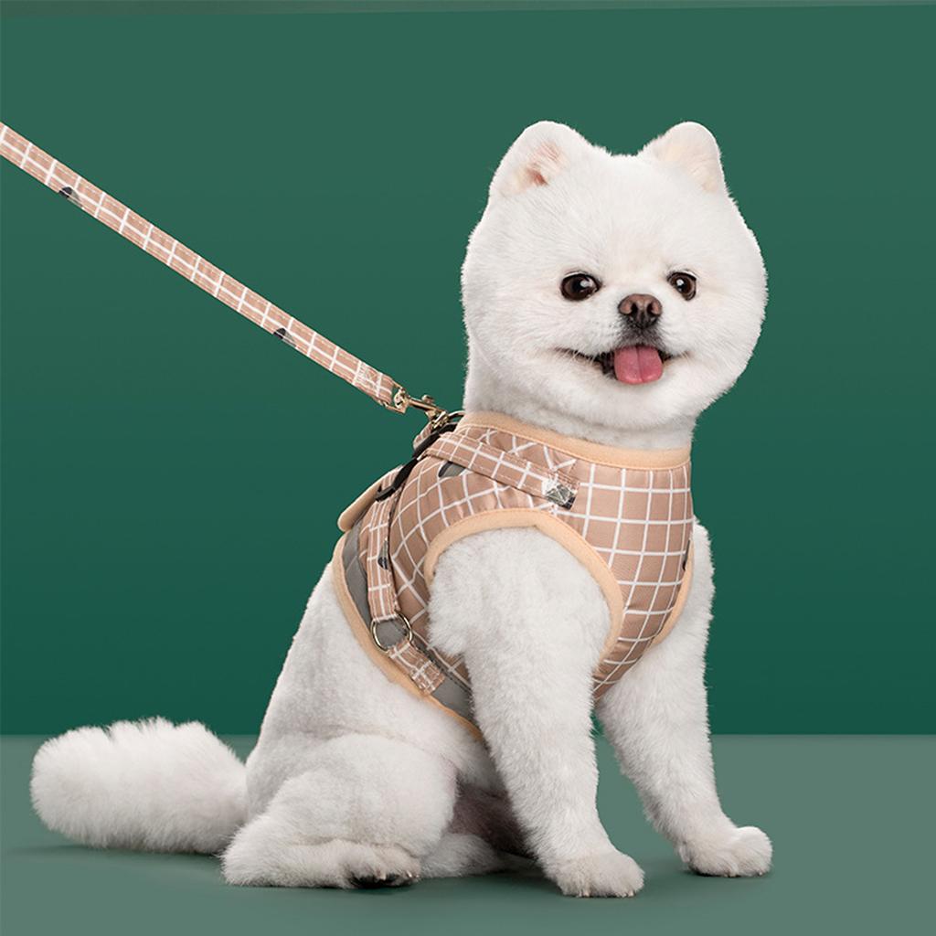 Nylon Mesh  Puppy Reflective Dogs  And Leash Set Dogs Vest  Leads Pet Clothes For Small Dogs