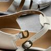 Johnature Handmade Genuine Leather Pointed Toe Sandals Retro Hollow Buckle Woven Cowhide Women's Shoes
