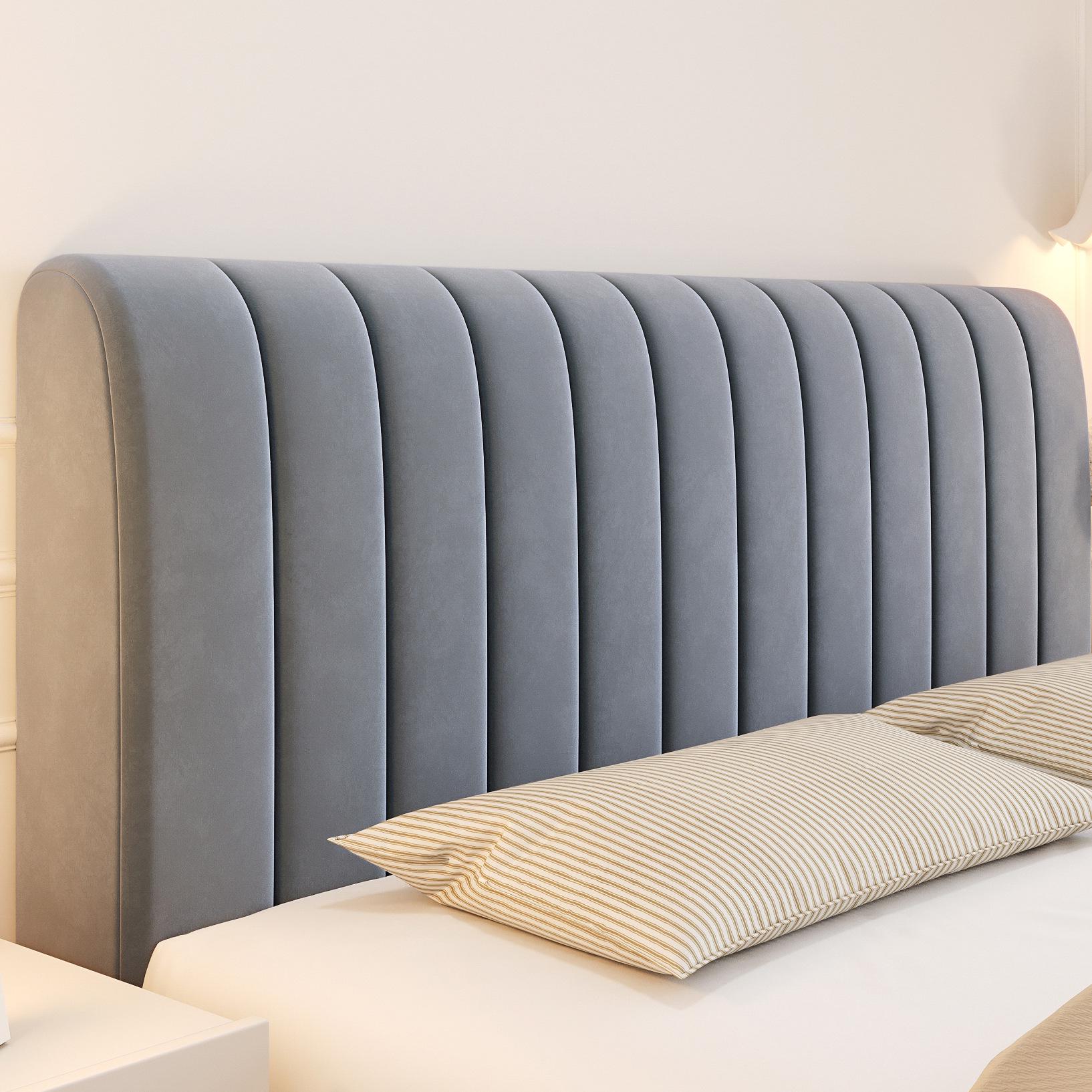 Plush Upholstered Bed Head Cover - Soft, Universal, Dustproof, Anti-collision Protector Headboard Length 90cm