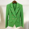 Giacca alla Moda Donna Classico Doppiopetto Bottoni Metallici Leone Blazer