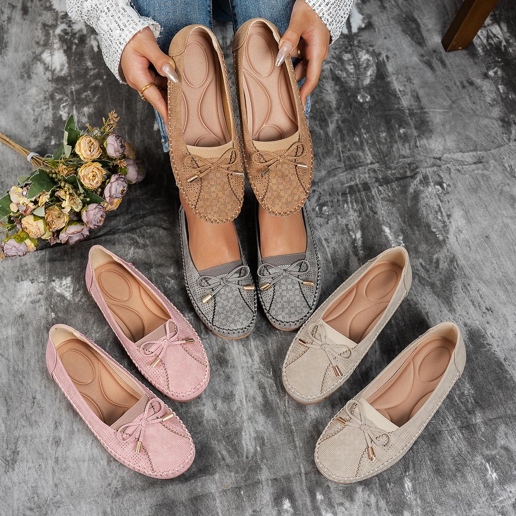 Modische Damen flache Schuhe Schleife Oxford Damenschuhe Mokassins Damenschuhe zum Hineinschlüpfen Schleife Flats Tenis Schuhe Dame Übergröße