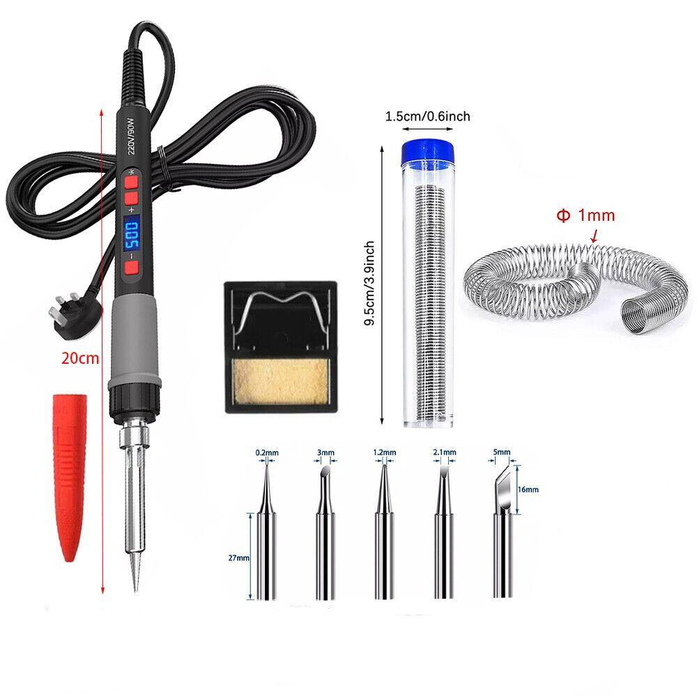 90W Soldering Iron Kit Temp Adjustment Electronic Iron Portable Solder Tool