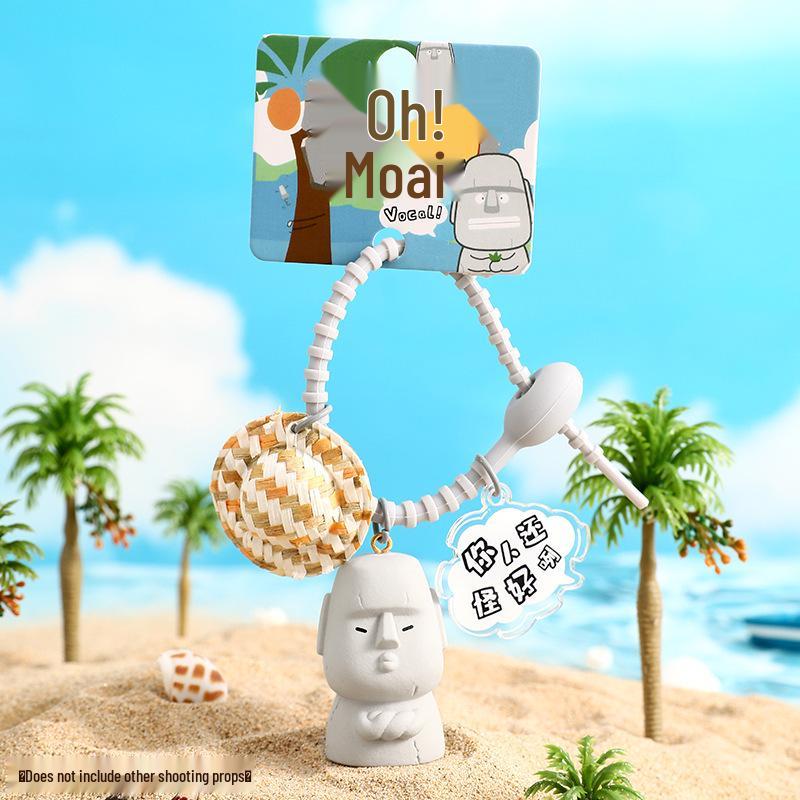 

Graceful Aiya Moai Keychain Plush Doll Pendant Couple Jewelry Gift