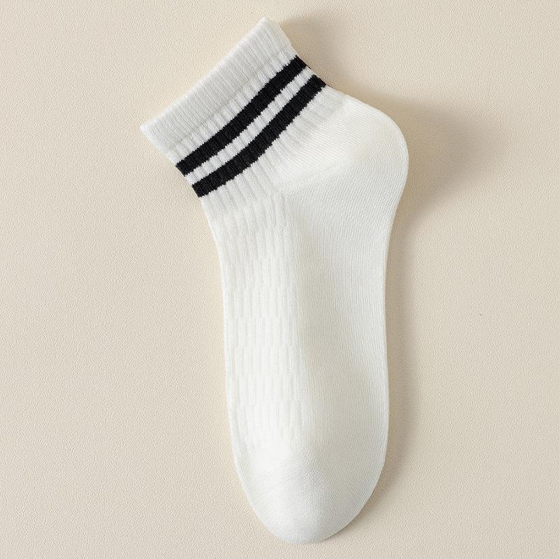 

Summer Thin Mesh Double-bar Striped Boneless Sports Socks for Women That Won t Fall Off 1 pair чистий білий колір