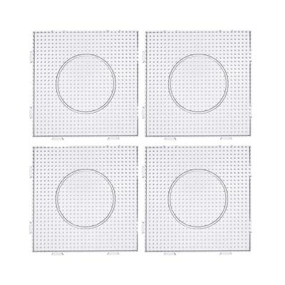 4 Stück Quadratische Schmelzperlen Steckplatten DIY 2,6 mm Hama Perlen Vorlage Bügelperlen Steckplatten Basteln für Kinder
