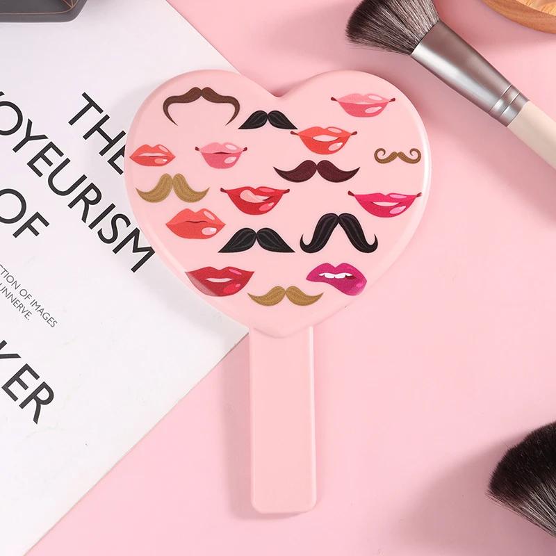 

Handheld Heart-shaped Eyelash Mirror Eyelash Inspection Mirror Makeup Gadgets Vanity Mirror Girl Gifts