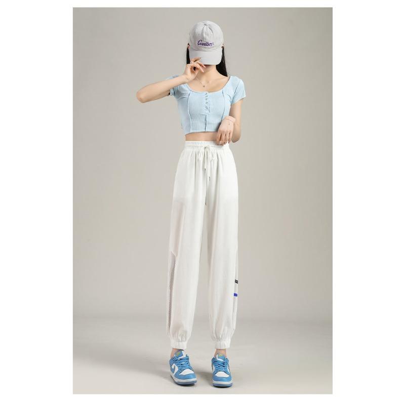 

Спортивные брюки для женщин на лето тонкие с широким низом брюки от комаров для весны и осени утягивающие гаремные защита от солнца быстросохнущие брюки XXL