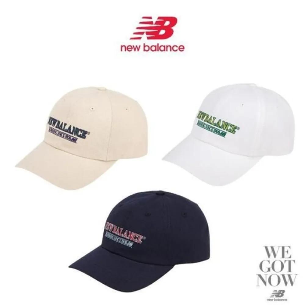 New Balance Sports Cap Sporty Letter Embroidered Ball Cap beige
