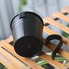 Ins Simple Black Distressed Tin Flower Bucket with Detachable Hook - Decorative Flower Pot Holder
