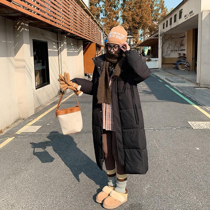 New thickened bread clothes, down cotton-padded clothes, women's straight loose long over-the-knee winter jacket, cotton-padded jacket.