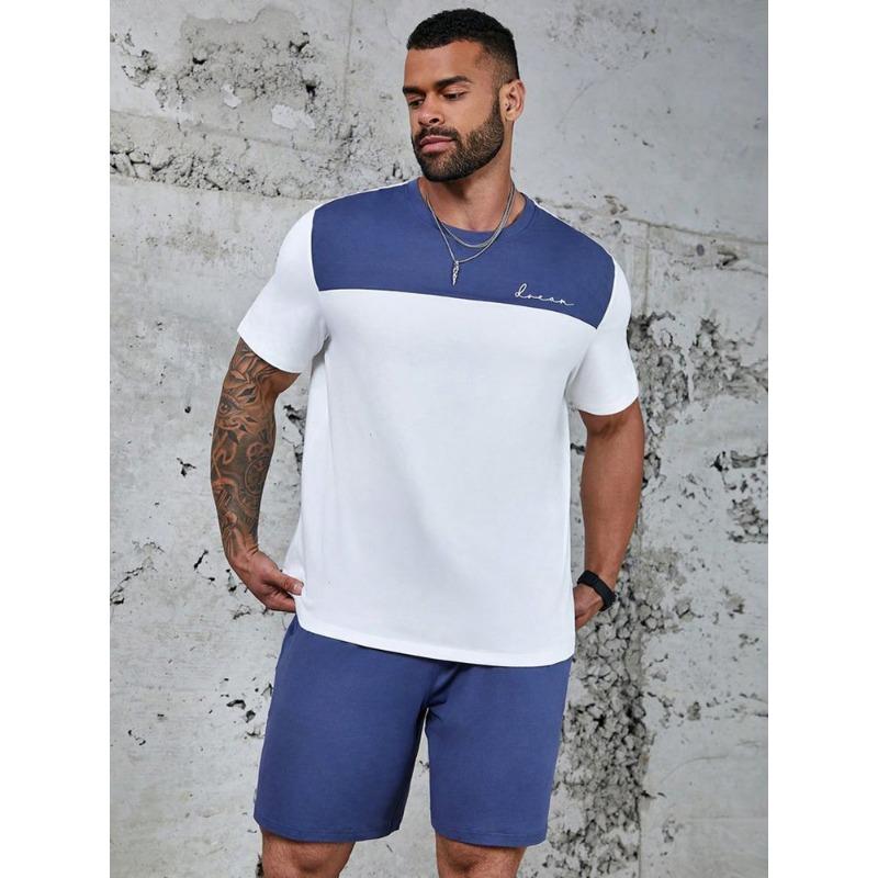 New Summer Vacation Leisure Daily 3D Men's Sports Wear Large Round Neck Short Sleeved T-shirt Shorts Set Casual Street Clothing