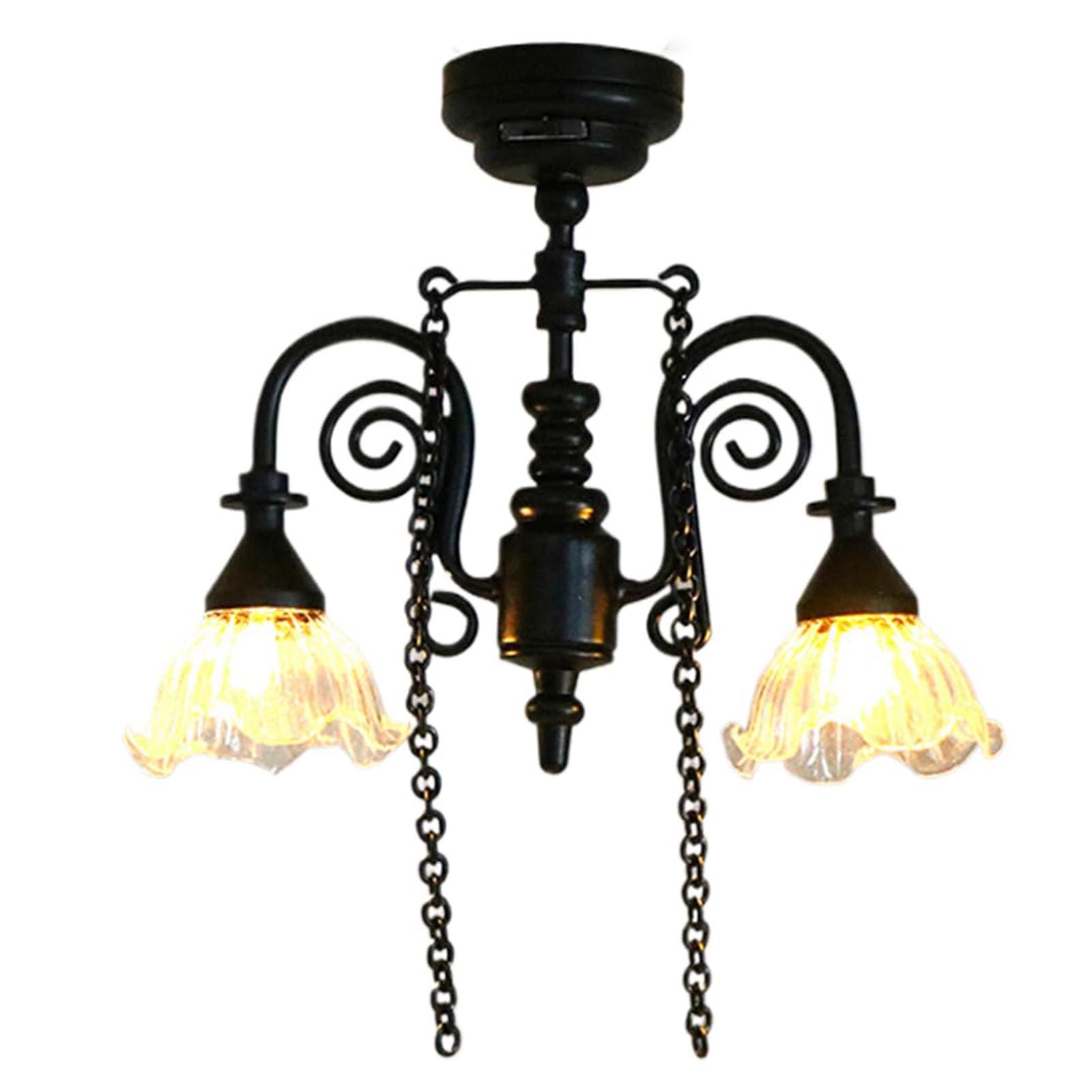 

Exquisite Mini Chandelier For Furniture Battery Operated Ceiling Light Dolls House Lights