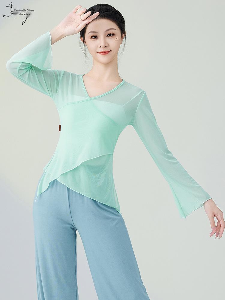2025 New Chinese Classical Dance Gauze Top for Training and Performances
