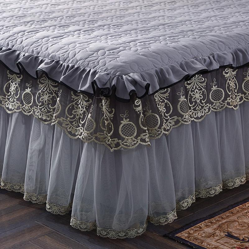 Dustproof Coverlet Single Piece Bed-linen Lace Washed Cotton Wear-resistant and Durable High End Non Slip Bed Sheet for Bedrooms