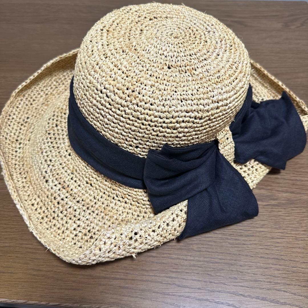 Used [Good Condition] CA4LA Kashira Raffia Hat Straw Hat Ribbon Made in Japan