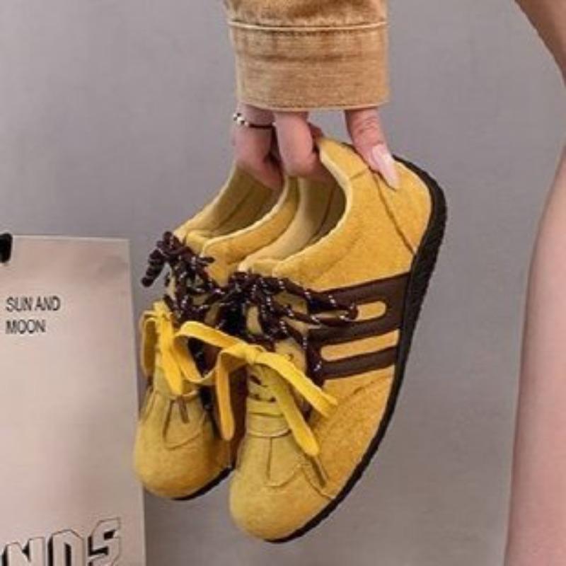Autumn new breathable casual sports shoes versatile fashion retro style niche color matching double lace-up