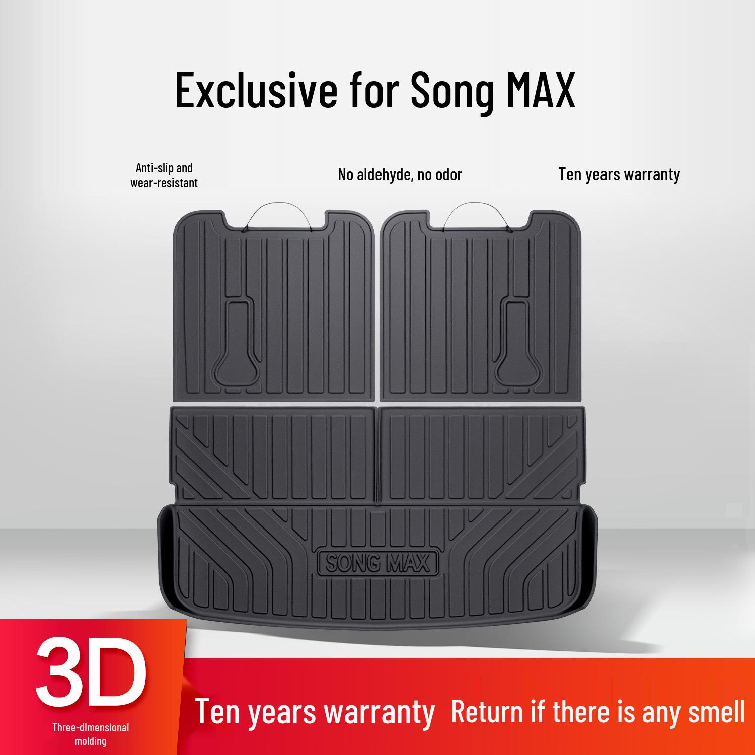 BYD Song MAX TPE Waterproof Trunk Mat for Interior Decoration 17-23 BYD Song MAX Main Mat Only 3D High Edge