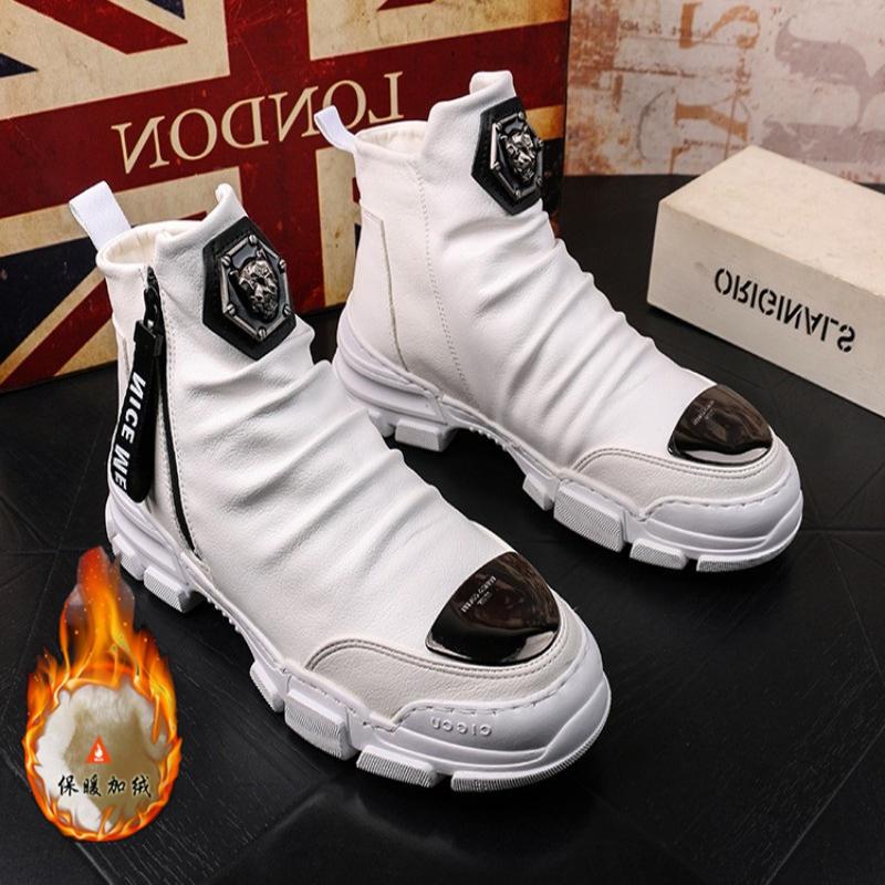 Fashion High quality leather boots High top British style shoes Men's luxury shoes Zapatos Hombre A6