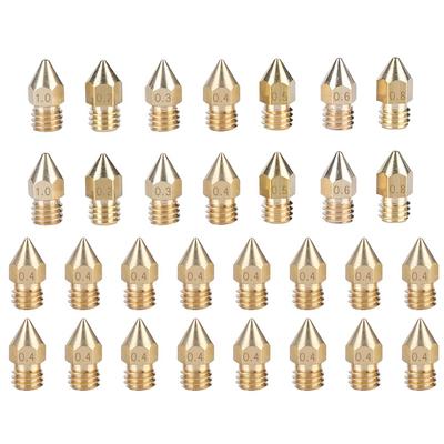 30PCS 3D Printer Nozzle Kit 1.75mm Filament Extruder Print Head Printer Accessory