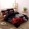 Comforter Black White Butterfly Red Rose 3D Print Elegant Romantic Modern Style Bedding Set Home Textiles S