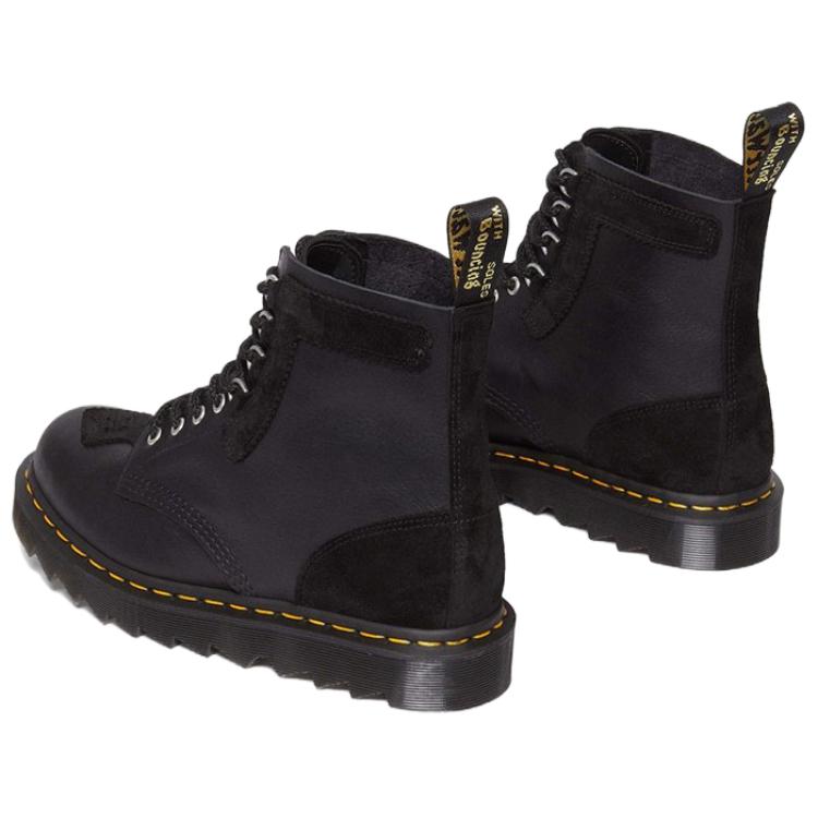 Dr. Martens Leather Round Toe Lace-Up Simple Short Boots Men Boots Black 31464001