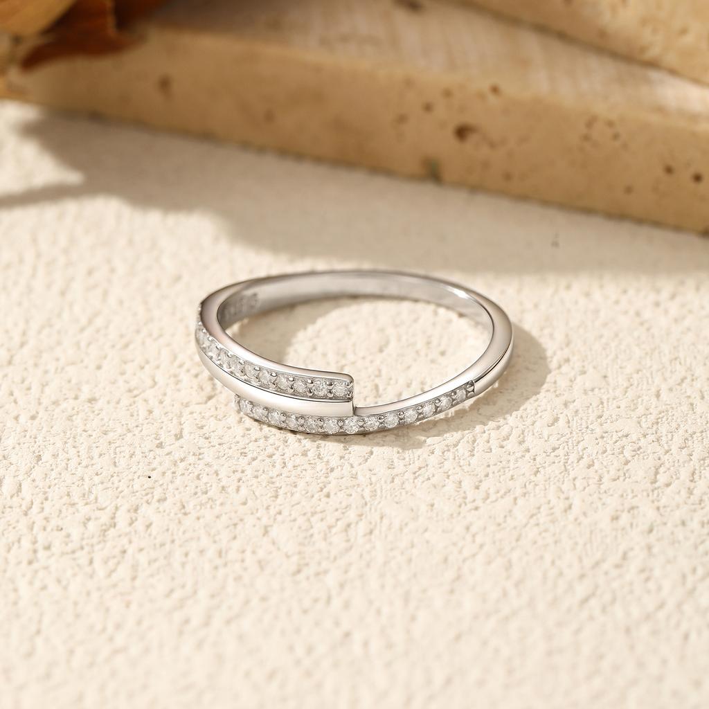 MODIAN D Moissanite Rings 925 Silver Trendy Sparkling Lab Diamond Geometric Finger Ring For Women Fine Jewelry