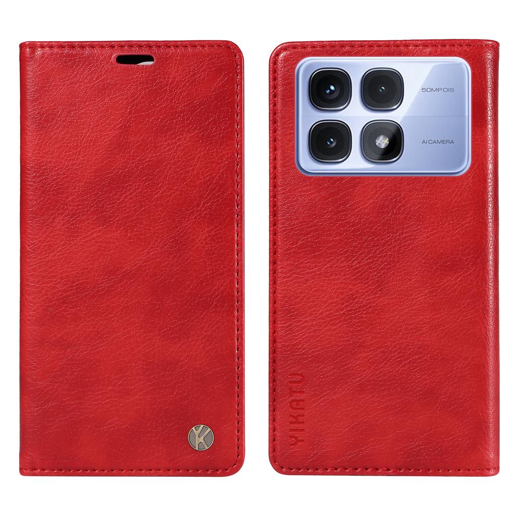 YIKATU YK-006 For Xiaomi Redmi K70 Ultra Case Wallet Litchi Grain Leather Phone Cover Magnetic Auto-Absorbed