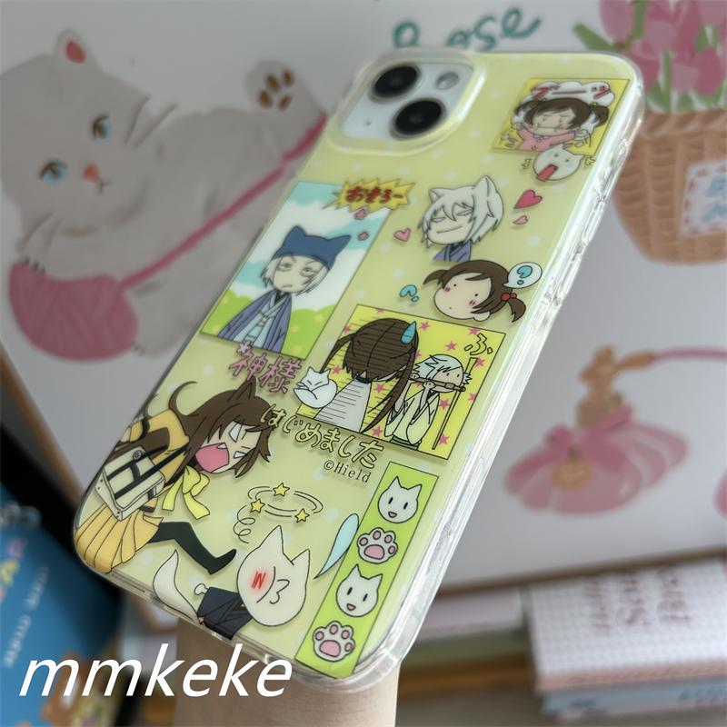 Japanese Anime Cartoon Cute Girl Yellow Polka Dot Creative Phone Case For iPhone 17 AIR 16 15 14 13 12 11 Pro Max Plus Y2K Cover