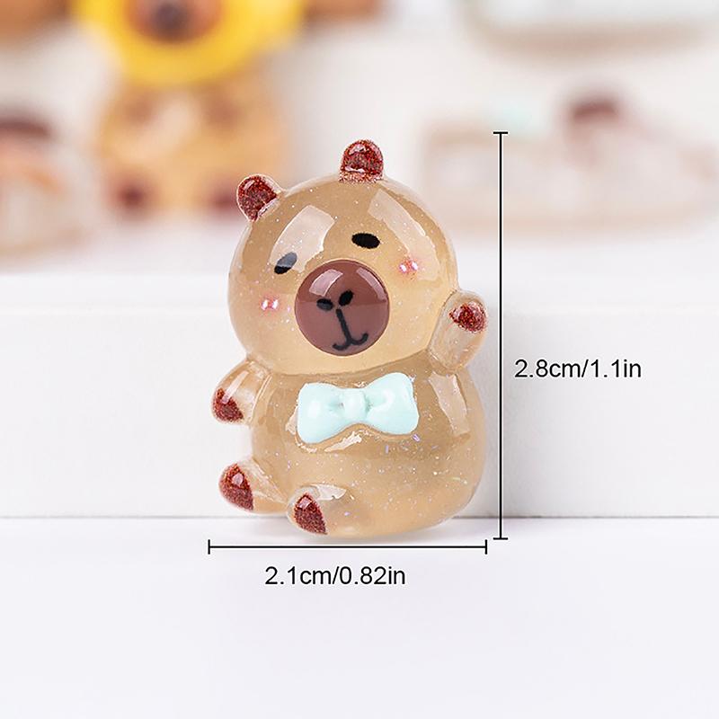 5 BUC Farmece Kawaii Cartoon Capybara Rășină Strălucitoare cu Spate Plat Animal Breloc Pandantiv DIY Fabricare Bijuterii