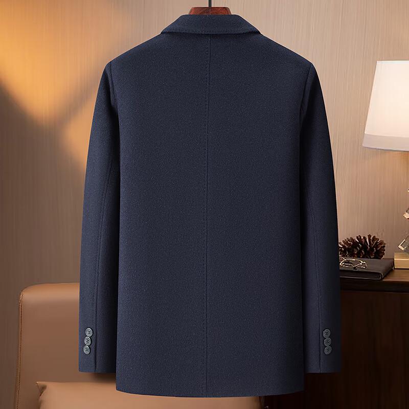 FAPAI Men's Merino Wool & Silk Blend Lapel Coat