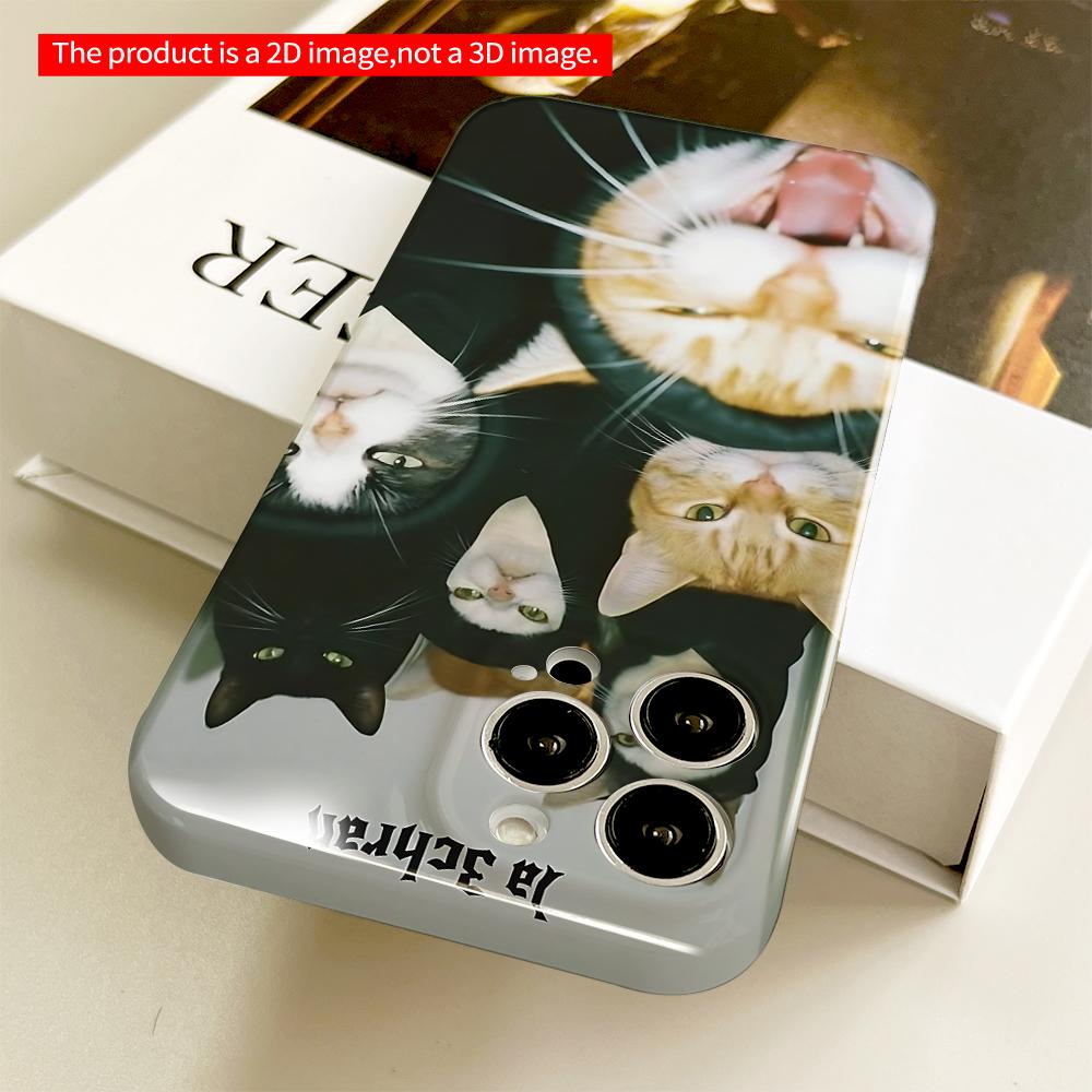 Cats In Black Hoodies Group Photo All Inclusive Film Hard Phone Case, Compatible with iPhone 18 Pro Max 17 16 15 14 13 12 11