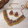 Elegant Rhinestone Tassel Necklace & Earrings Set: Ethnic Indian Retro Style Accessories for Women