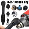 3-in-1 Ratchet Drill Chuck Key Wrench Non Slip Handle Chuck Key Replacement Tool Electric Drill Chuck Key Wrench for Power Tools