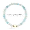 1pc Fashion 4mm Natural Stone Beads Heart Charm Stretchable Bracelet For Women Daily Jewelry