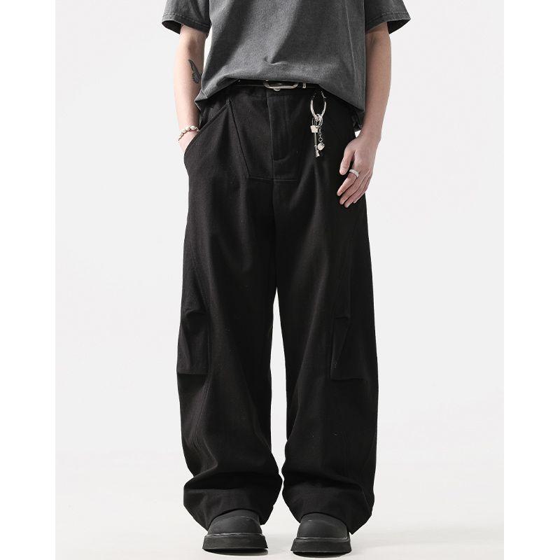 

Trendy Cleanfit Ruched Curved Cut Casual Pants Black 2XL